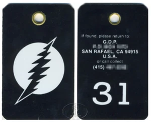 Vintage Steal Your Face Grateful Dead Tour Luggage Tag - Picture 1 of 1