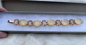 Kate Spade Chunky amber color glass and lucite stone bracelet/Limited edition