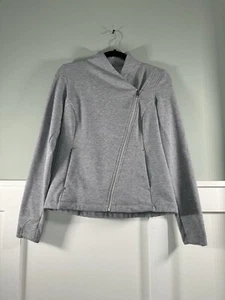 Athleta asymmetrische graue Moto-Stretchjacke mit durchgehendem Reißverschluss für Damen Small " - Bild 1 von 6