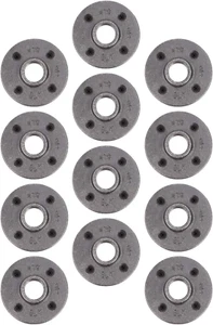 3/4" Bodenflanschverschraubung, schwarz Temperguss Verschraubungen passend für Standard 3/4 Zoll - Bild 1 von 12