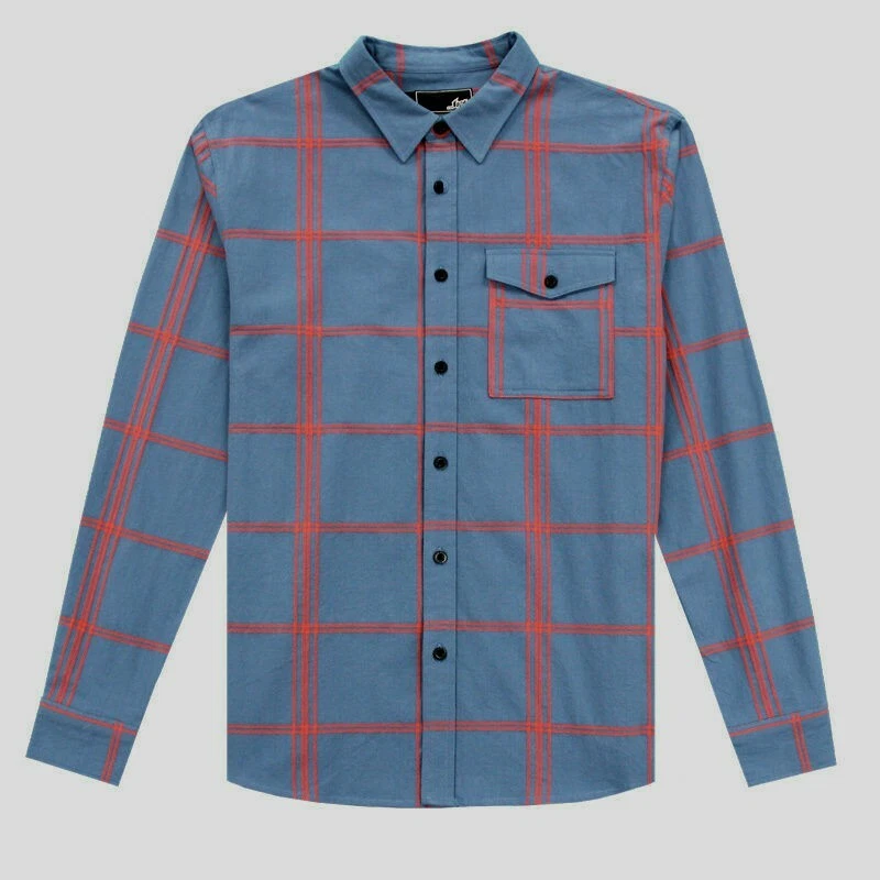 Franela abotonada LOST para hombre L/S CHECK ONE - DNM - mediana - nueva con etiquetas Foto 1 de 1