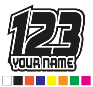 Race Numbers Set of 3 Car Motorbike Motocross Quad MX Kart Vinyl Sticker Decals - Picture 1 of 4