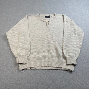 Vintage Peconic Bay Trader Sweater Men Gray Jumper Academia Grunge Heritage READ - Picture 1 of 9