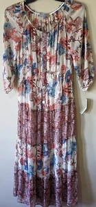 Figueroa Flower Women's Floral Maxi Dress Size 1X New - Picture 1 of 11