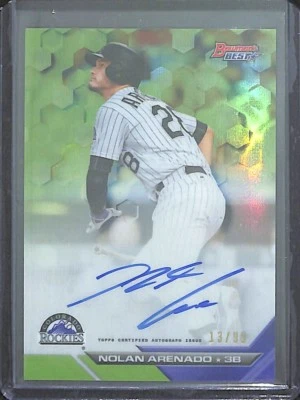 2016 Bowman's Best Green Refractor Autograph #B16-NA Nolan Arenado No 13 of 99 - Image 1 of 2