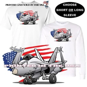 T-Shirt FA18 FA 18 Hornet Militär Jet Fighter USA Flagge Grafik Kunst S-5X - Bild 1 von 4