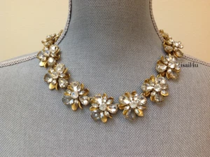 J.Crew Crystal Blossom Necklace NWT Authentic With Pouch - Picture 1 of 6