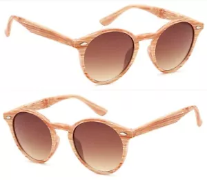 Schicke Sonnenbrille in Holzoptik Kunststoff Brille Damen Herren beige-braun - Bild 1 von 6