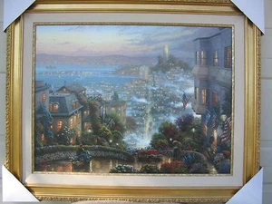 Thomas Kinkade gerahmt Artist Proof SAN FRANCISCO, LOMBARD 18x24 Leinwand Neu - Bild 1 von 1