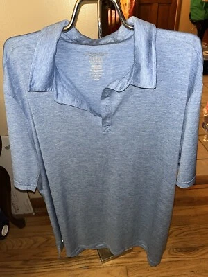 Mens Jockey Sport Performance Blue Short Sleeve Polo Shirt Size XXL VGC - Image 1 of 3