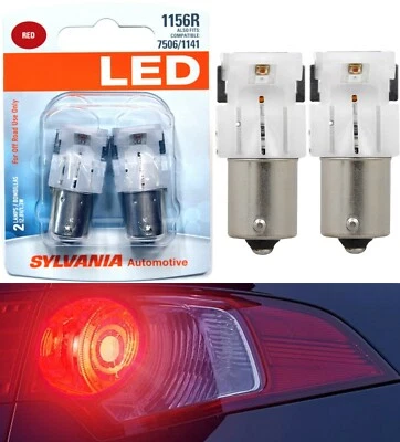 Sylvania Premium Luz LED 1156 Rojo Dos Bombillas Señal de Giro Trasero Reemplazar Actualización Foto 1 de 4