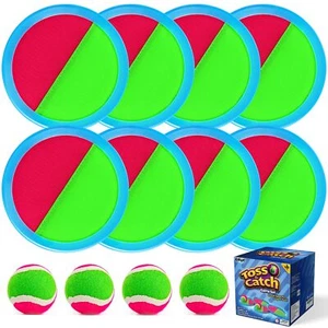 Ayeboovi Toss and Catch Ball Set with 8 Paddles 4 Balls Outdoor Toys for Kids... - Picture 1 of 9