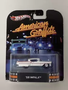Hot Wheels 2013 Retro Entertainment American Graffiti '58 Impala White S36 - Picture 1 of 2