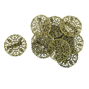 10 Pieces Blank Brooch Settings Cabochons Base Tray For Cabochon Cameo Findings - Picture 1 of 10