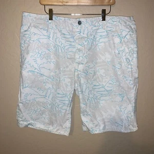 Levis Mens White And Teal Shorts Size 40 - Picture 1 of 12