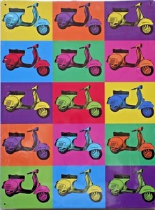 Plate Metal Vintage Scooter Vespa Pop Art - 40 X 30 CM - Picture 1 of 1