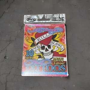 Paquete de 6 tatuajes en uñas Ed Hardy 72 piezas en caja - Imagen 1 de 4