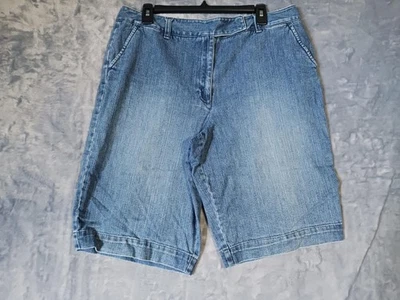 Pantalones Cortos Talbots Para Mujer 16 Denim Informales Elastizados Jean Bolsillos Botón Mosca Verano Foto 1 de 4