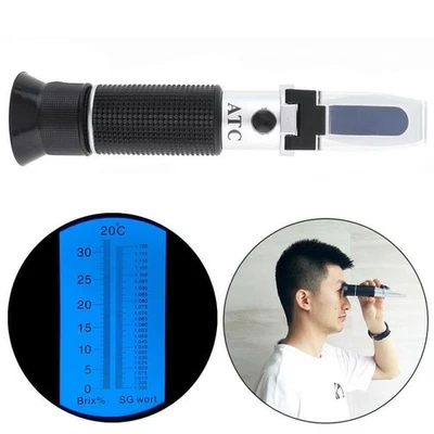 2 In 1 0-32% Black Brix & Beer Sugar Wine Wort SG Refractometer with Pipette - Image 1 of 4