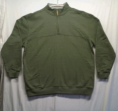 CE Schmidt XL Quarter Zip Green Sweater Pockets Workwear Outdoors Mens Warm  - Image 1 of 4