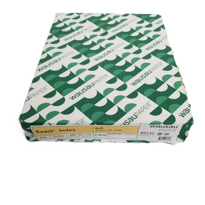 Wausau Exact Index Cardstock 90lb Buff 8.5x11 250 Sheets Smooth Paper 49131 - Image 1 of 4