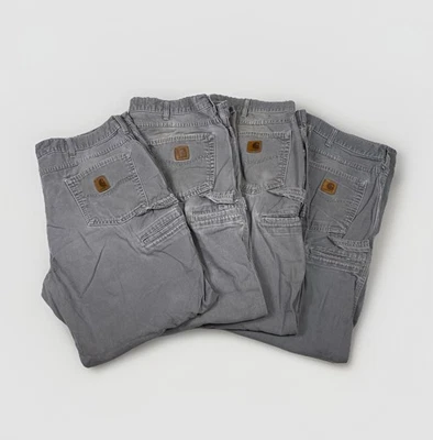 Carhartt Cargo Pants Canvas Relaxed Fit Utility Work  Gray LOT OF 4 38x31 (READ) - Image 1 of 4