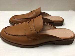 New Cole Haan Women 11 B Stassi Pinch Penny Mule Loafer Pecan Leather (CH25) - Picture 1 of 12