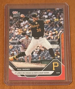 2025 TOPPS NOW #603 PAUL SKENES - NUMBERED 4/5 RED PARALLEL - Picture 1 of 2