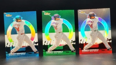 Manny Ramirez 2005 Topps Finest Refractor 89 Mini Rainbow Blue - Green - Silver - Image 1 of 2