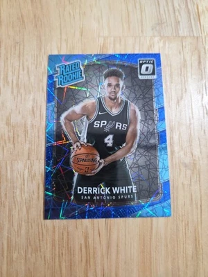 2017-18 Donruss Optic DERRICK WHITE Blue Velocity #172 Rated Rookie Spurs Celtic - Image 1 of 4