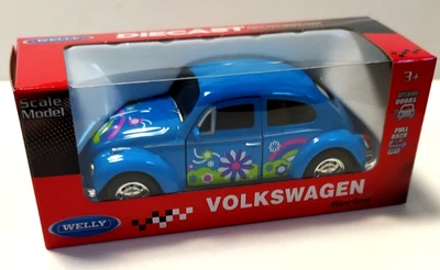 WELLY NEX  1:38 AUTO DIE CAST  VOLKSWAGEN  VW BEETLE  BLU  A RETROCARICA   42343 - Immagine 1 di 2