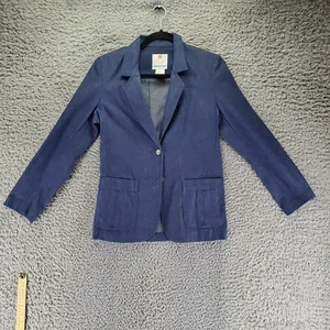 College Town Suit Womens 9/10 Jacket 7/8 Skirt Vintage Blue Denim Skirt Set - Picture 1 of 14