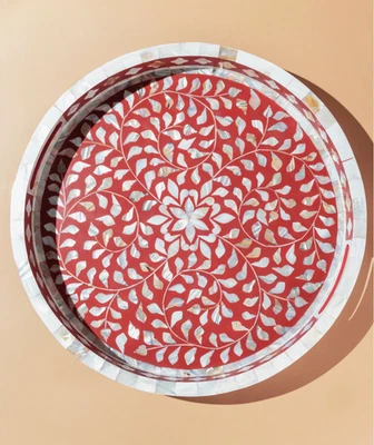 Decorative Round Tray - Image 1 of 2