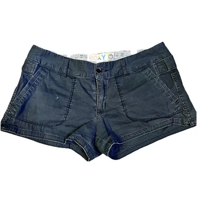 Roxy Cargo Shorts Women's Juniors Size 1 Vintage Y2K Beach Navy - Image 1 of 4