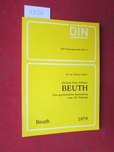 Christian Peter Wilhelm Beuth : Eine geschichtl. Betrachtung zum 125. Todestag.  - Picture 1 of 1