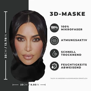 Realistische  3D-Druck Vollgesichtsmaske – Atmungsaktiv, Witz - Bild 1 von 3