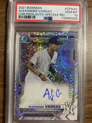 2021 Bowman - Chrome Prospects Autographs Alexander Vargas #CPA-AV Speckle... - Image 1 of 2