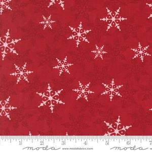 Berry Red Falling Snow 108" fabric by Moda, 108030 17, Winter Friends - Picture 1 of 1