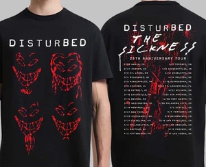 Disturbed Band 25th Anniversary Tour Heavy Cotton Black T-Shirt S-5XL CS707 - Bild 1 von 4