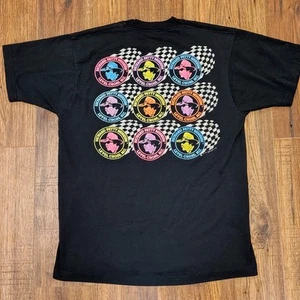 Vintage 1991 Richard Petty Nascar schwarzes T-Shirt Größe L Bildschirm Sterne Etikett hergestellt in den USA - Bild 1 von 7