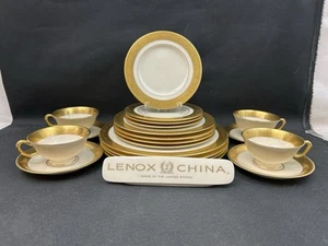 Lenox Westchester Gold Encrusted~(Set Of 4)~5 Piece Place Settings~USA~20 Pieces - Picture 1 of 16