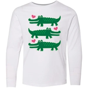Inktastic Alligator Crocodile Reptile Youth Long Sleeve T-Shirt Animals Cute Tee - Picture 1 of 2