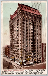 c1907 Postkarte Freimaurer Tempel Chicago Illinois IL Detroit Publishing Co - Bild 1 von 2