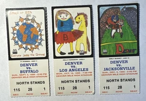 Vintage Lot Of 3 Denver Broncos 1995 Game Ticket Stubs Terrell Davis Debut - Picture 1 of 2
