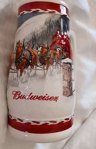 2010 Budweiser Holiday Christmas Beer Stein Clydesdales - Picture 1 of 12