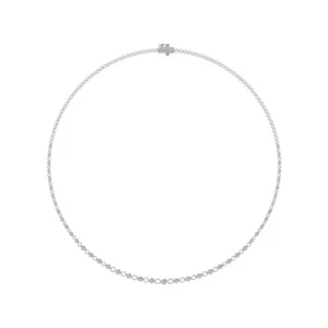 10K White Gold Round Natural Diamond Fashion Necklace 18" Gift for Women - Picture 1 of 6