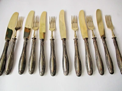 Sifa Solingen posate da dolce argento 800 6 forchette e 6 coltelli anni '50 - Immagine 1 di 4