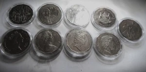 Nine Australian 50 cent coins in capsules - Picture 1 of 4