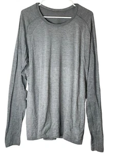 Lululemon Mens Live In Practice Gray Long Sleeve Shirt Size XXL Athletic Gym - Picture 1 of 6