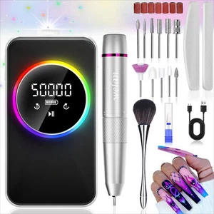 Trapano Elettrico Portatile 50000RPM Lima Unghie per Gel Acrilico Macchina Unghie Kit - Foto 1 di 10